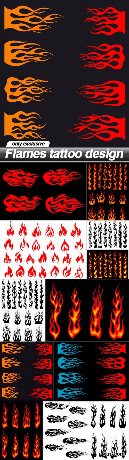 Flames tattoo design - 10 EPS