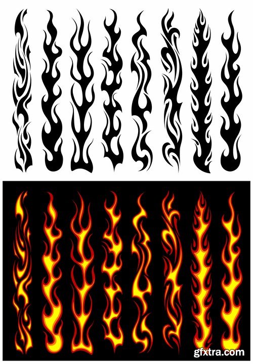 Flames tattoo design - 10 EPS