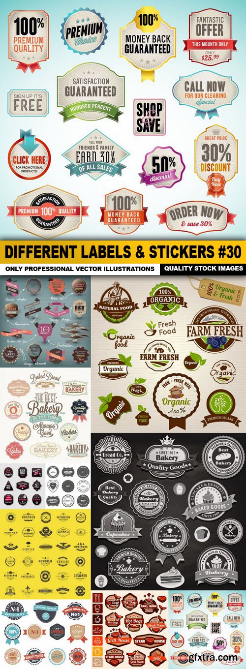 Different Labels &amp; Stickers #30 - 10 Vector