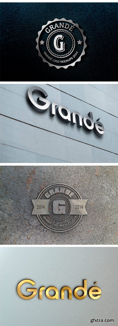 CM 357326 - 7 Wall Sign PSD Logo Mockups Vol. 1