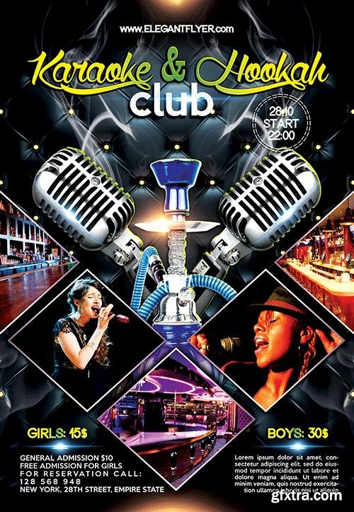 Karaoke and Hookah Club Flyer PSD Template + Facebook Cover