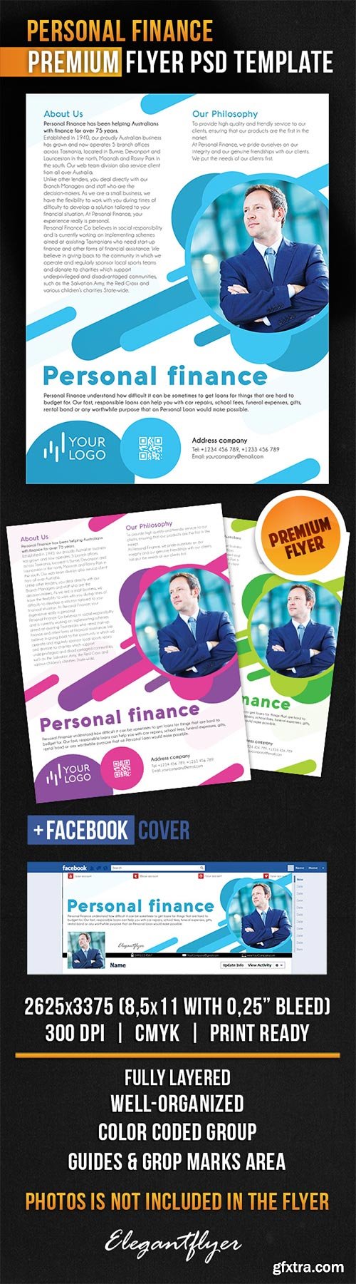 Personal Finance Flyer PSD Template + Facebook Cover