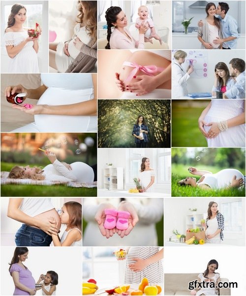 Collection pregnant woman baby girl in a position prepares healthy food meals 25 HQ Jpeg