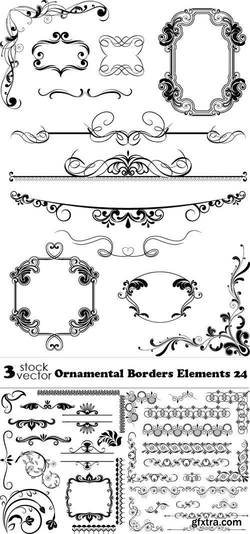 Vectors - Ornamental Borders Elements 24