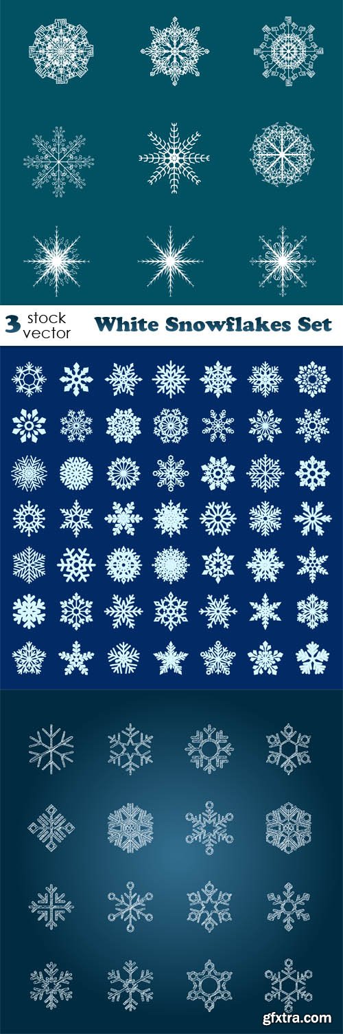 Vectors - White Snowflakes Set