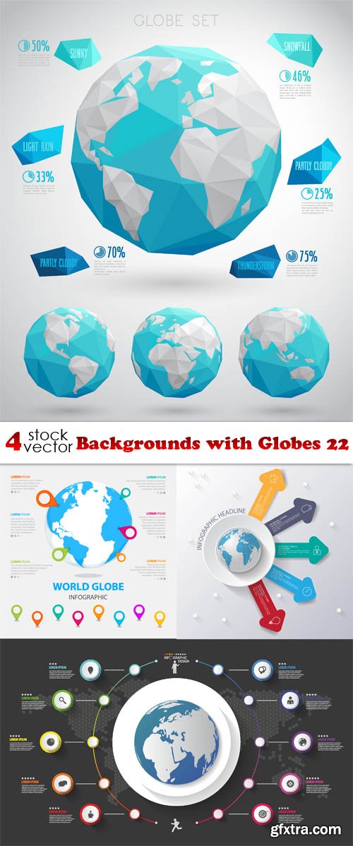 Vectors - Backgrounds with Globes 22