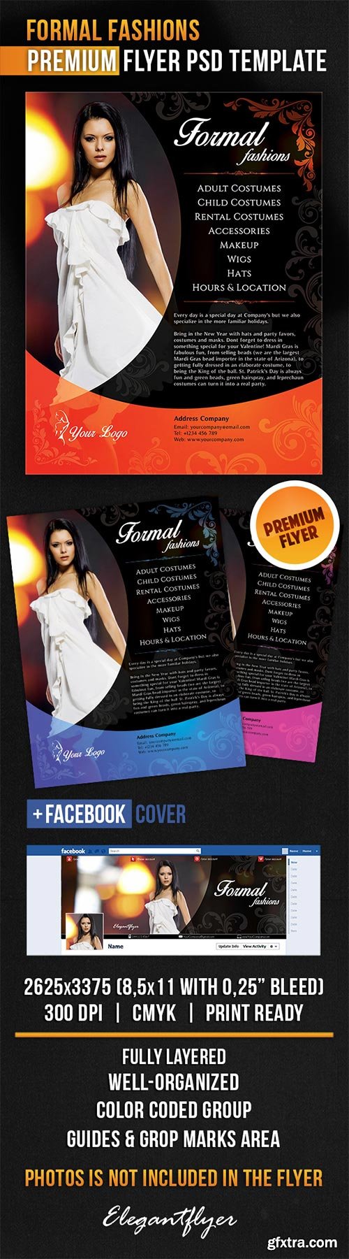 Formal Fashions Flyer PSD Template + Facebook Cover