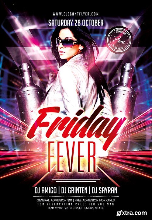 Friday Fever Flyer PSD Template + Facebook Cover