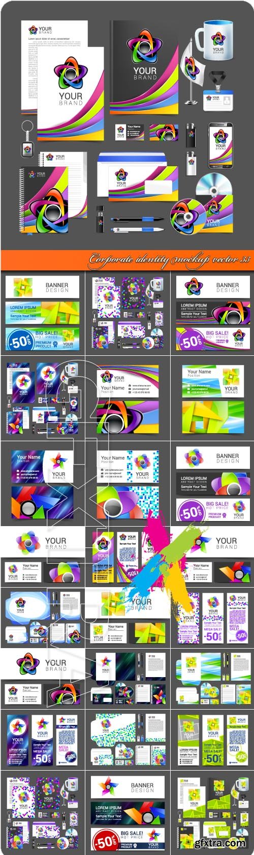 Corporate identity mockup vector 33