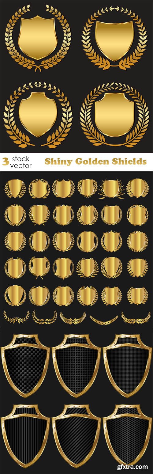 Vectors - Shiny Golden Shields