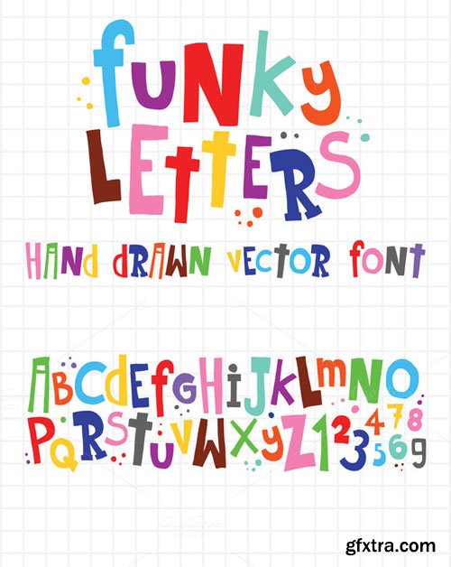 Funky letters and numbers vector set - CM 52099