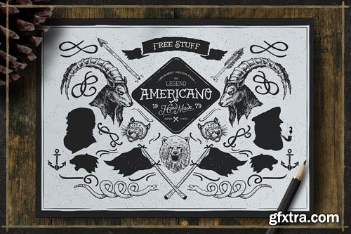 Vintage Americano Ornaments Vector Shapes