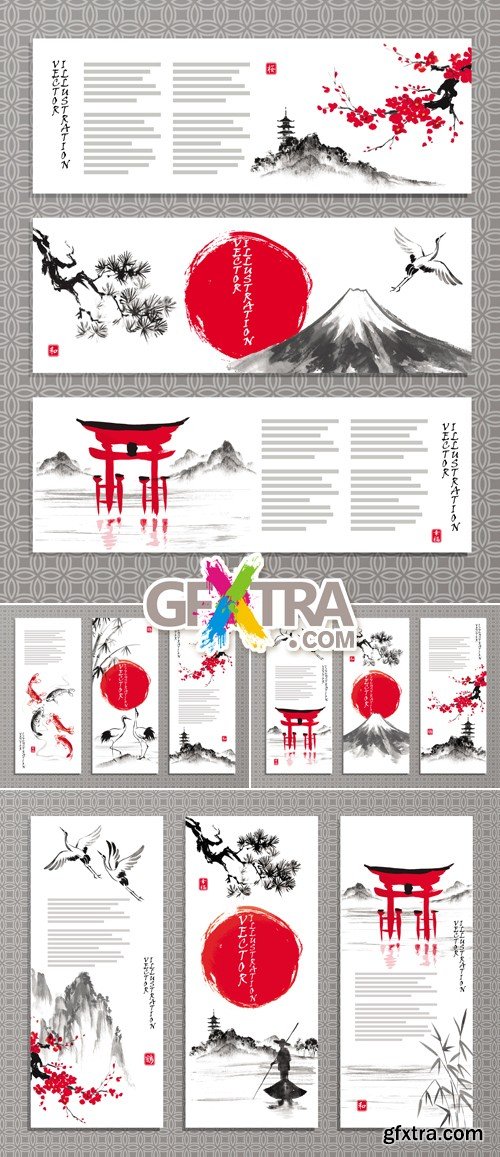 Japanese Banners Vector 3