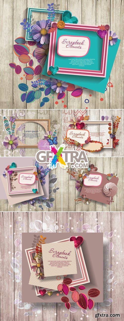 Scrapbook Elements & Frames Vector