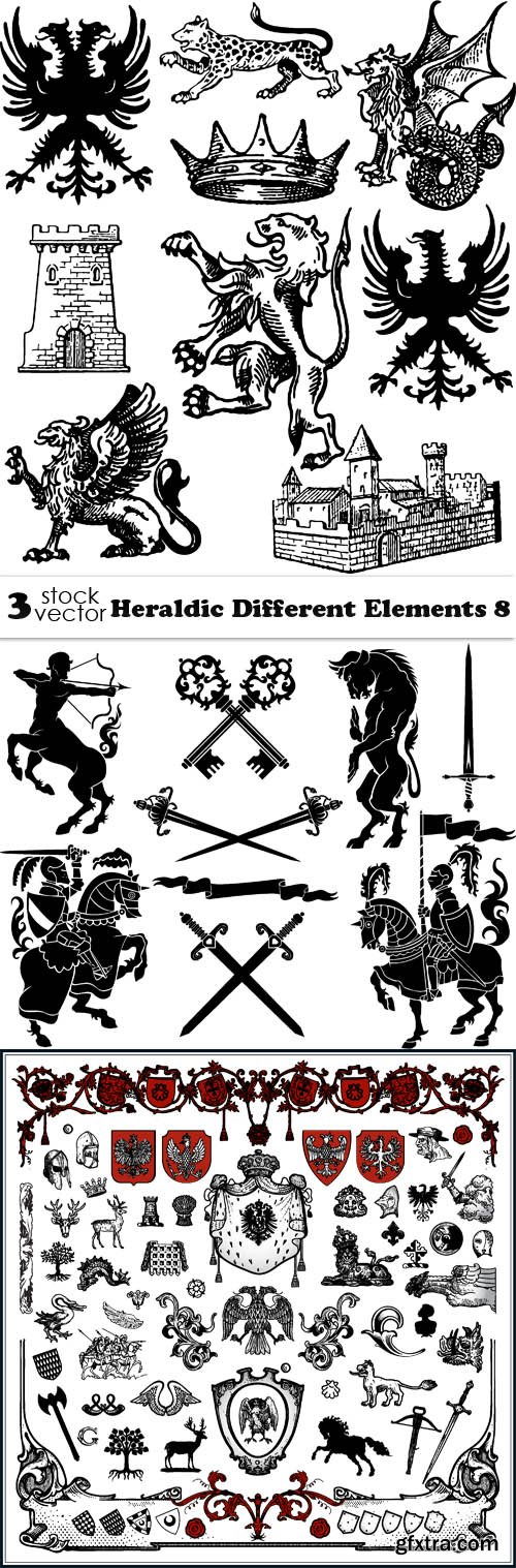 Vectors - Heraldic Different Elements 8