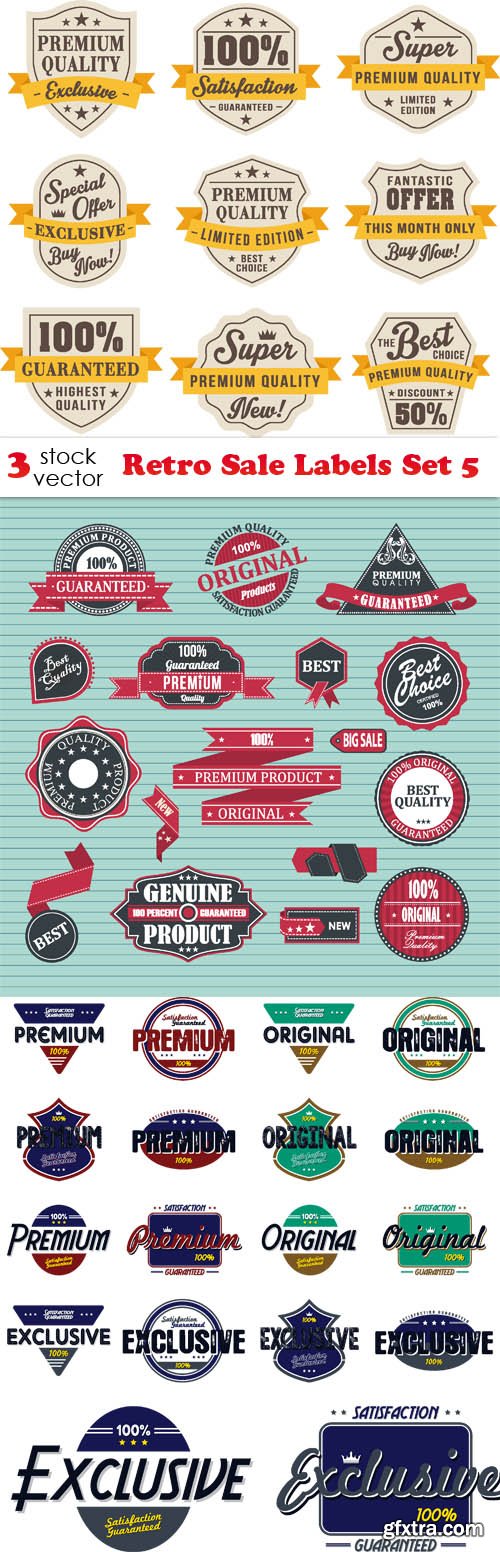 Vectors - Retro Sale Labels Set 5