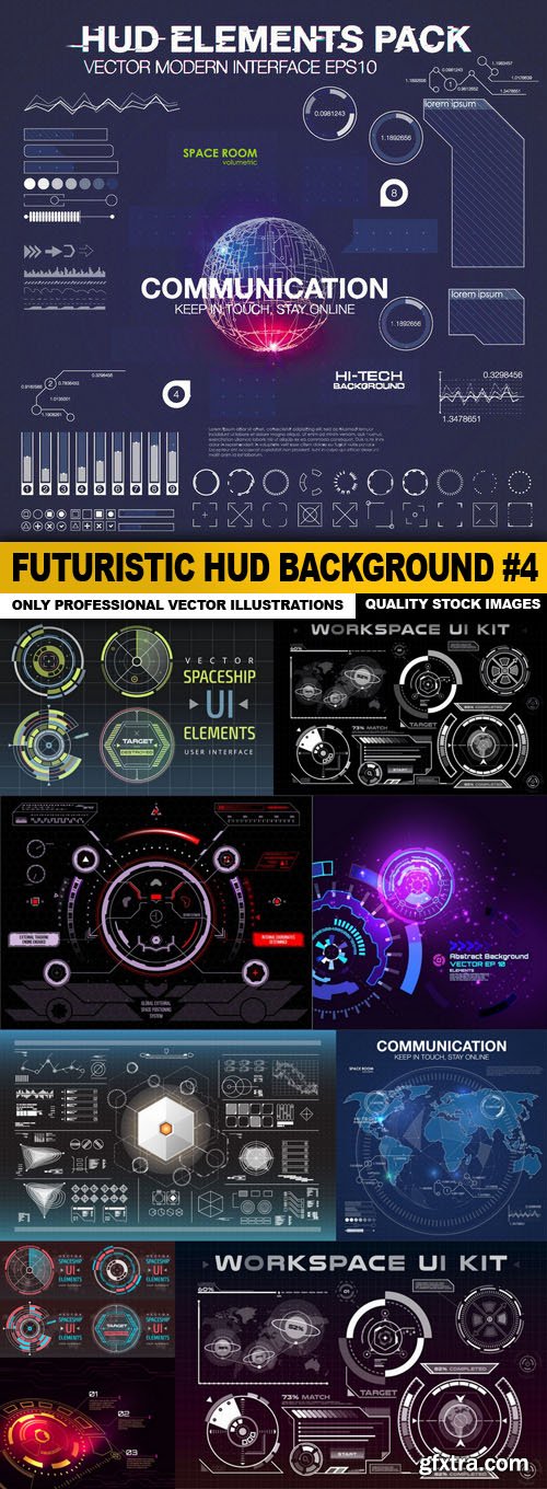 Futuristic HUD Background #4 - 10 Vector