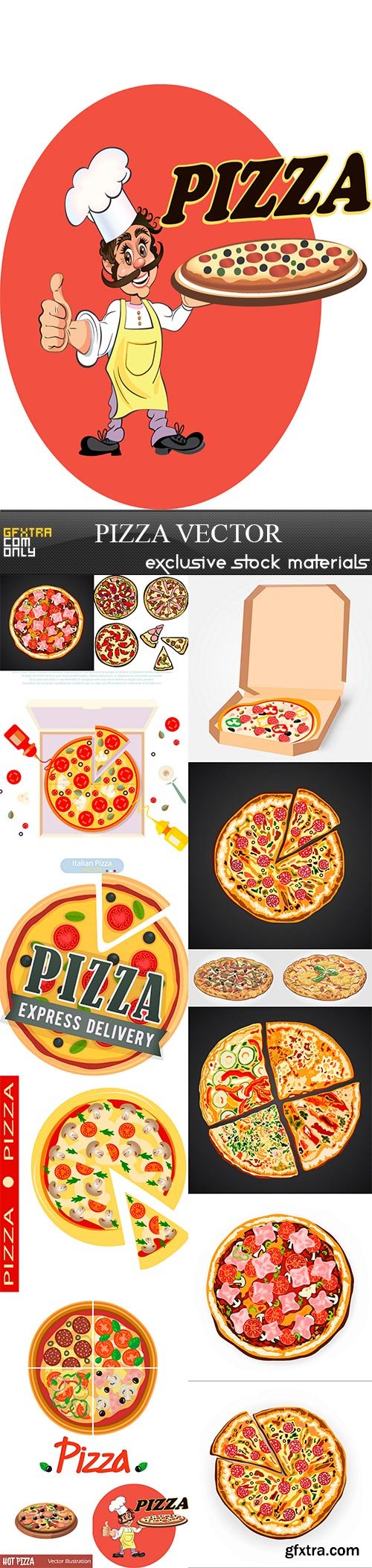 Pizza vector, 15 x EPS