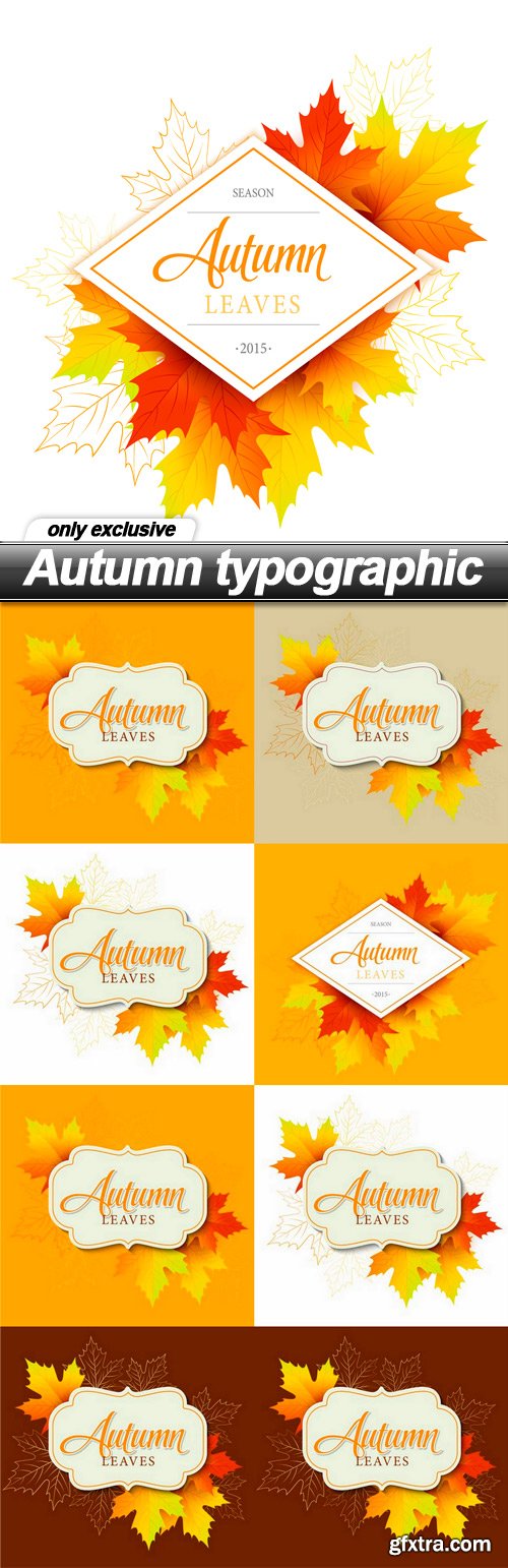 Autumn typographic - 9 EPS