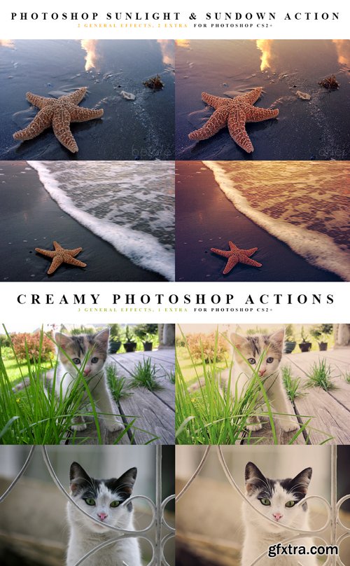 Photoshop Actions - Sunlight, Sundown, Creamy