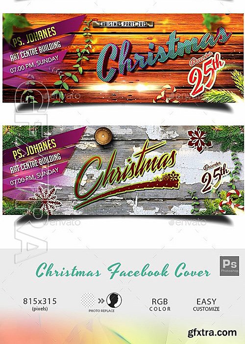 GraphicRiver - 5in1 Christmas Facebook Cover 13312068