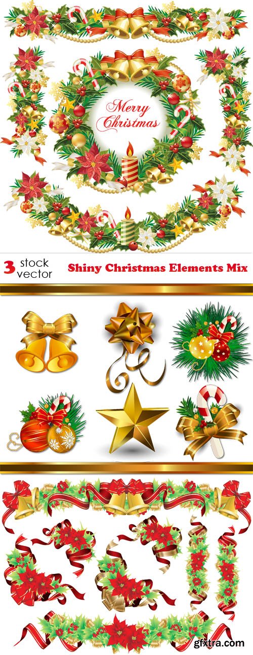 Vectors - Shiny Christmas Elements Mix