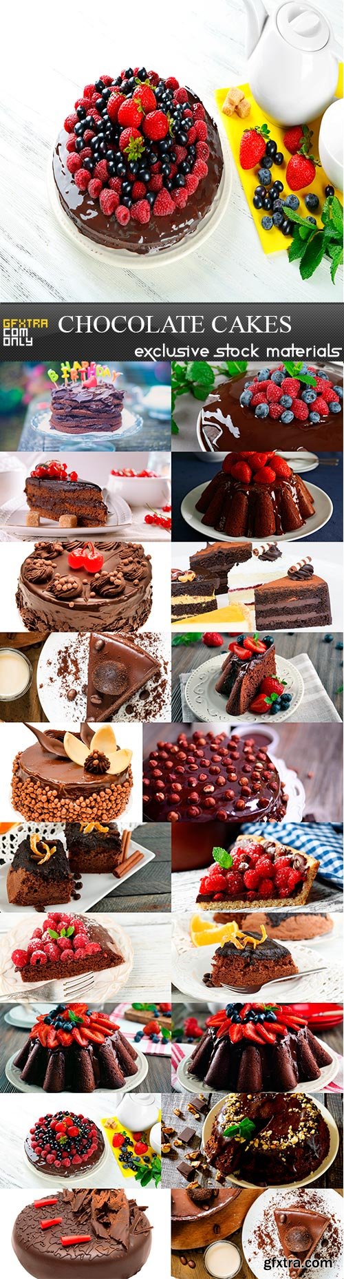 Chocolate cakes, 20 x UHQ JPEG