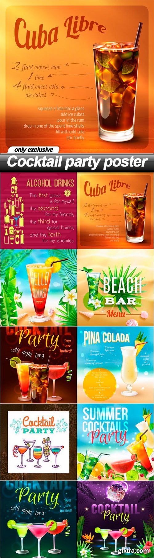 Cocktail party poster - 10 EPS