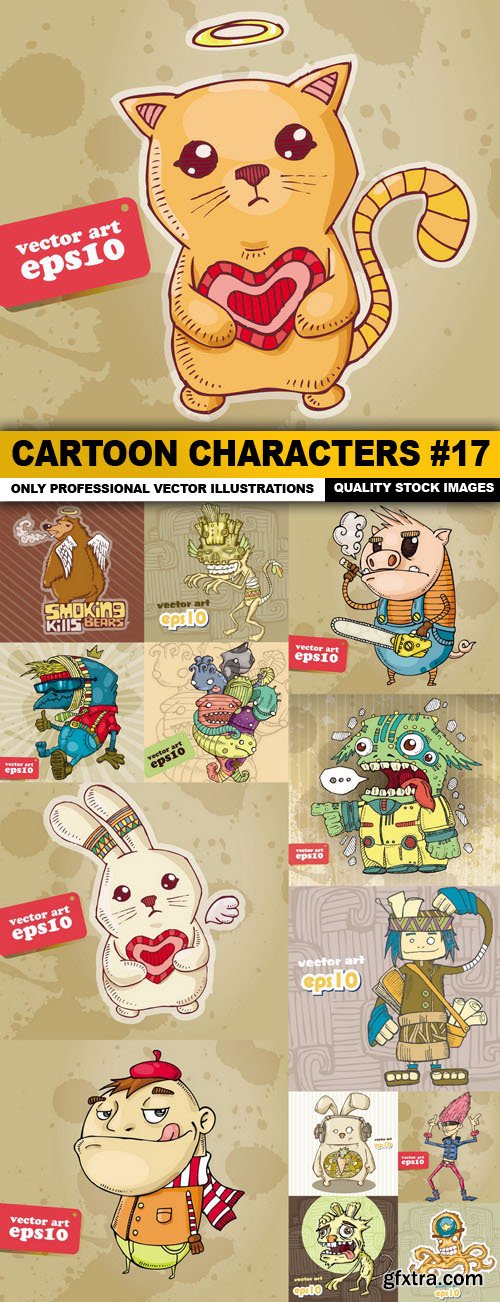 Cartoon Characters #17 - 14 Vector