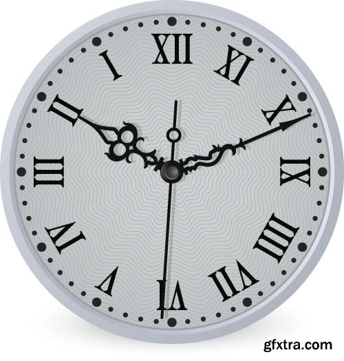 Vector classic round wall clock 8x EPS