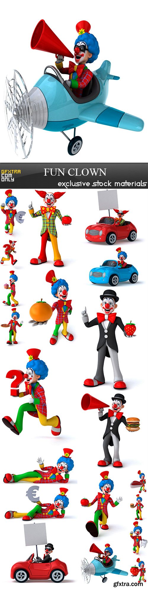 Fun clown, 20 x UHQ JPEG