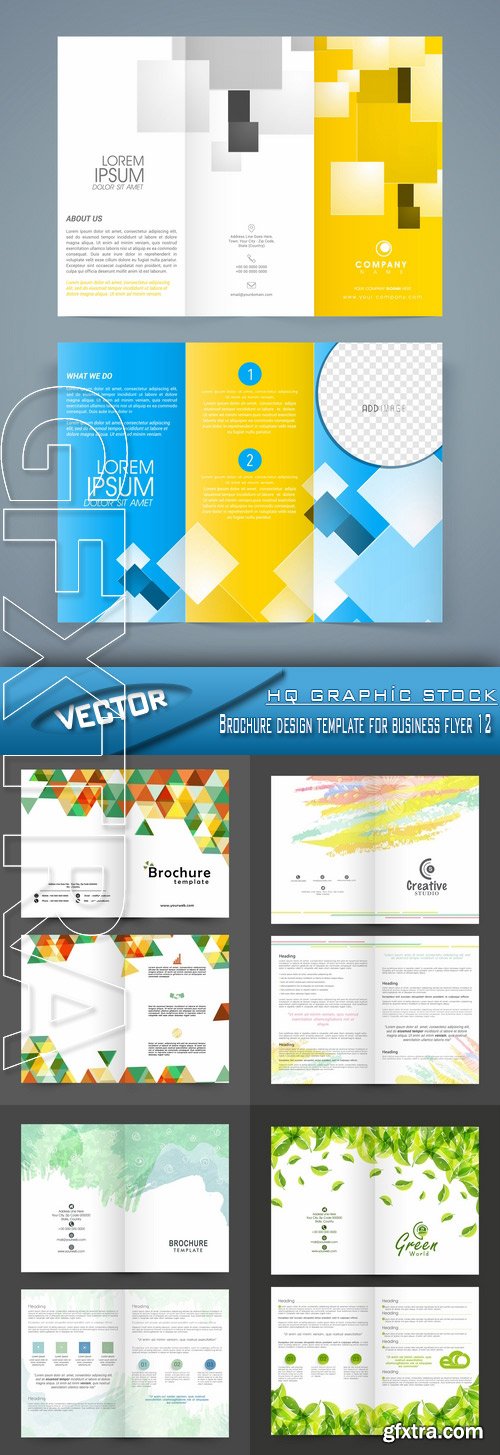 Stock Vector - Brochure design template for business flyer 12