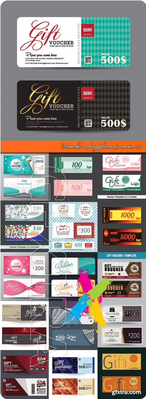 Voucher and gift cards vector 24