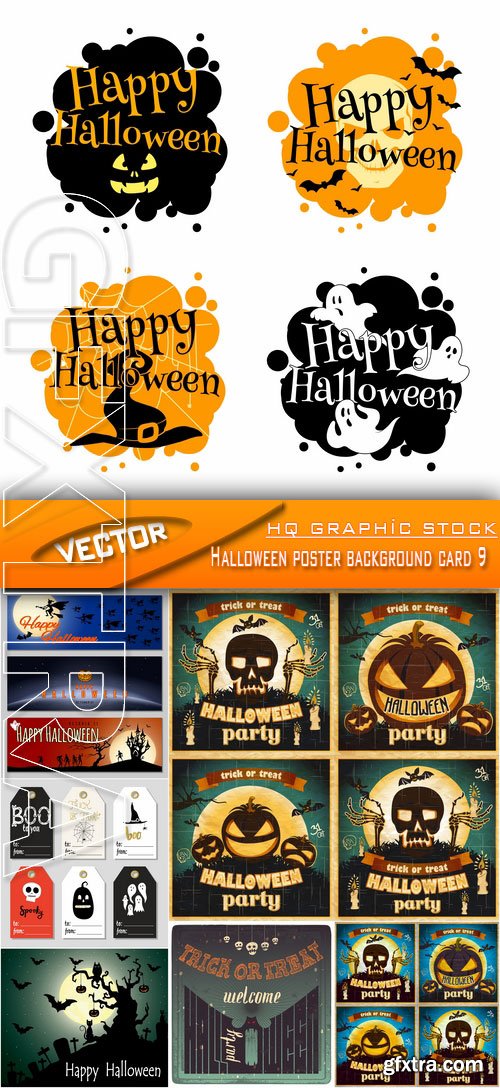 Stock Vector - Halloween poster background card 9