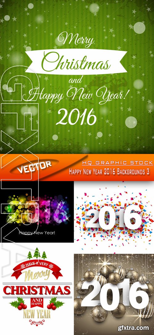 Stock Vector - Happy New Year 2016 Backgrounds 3