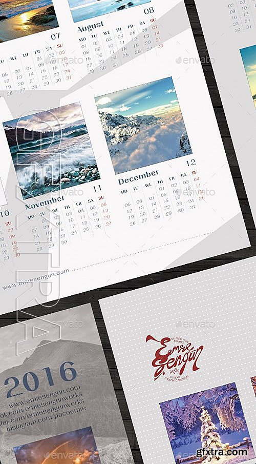 GraphicRiver - 2016 Calendar Minimal Poster Wall Vol1 13133423