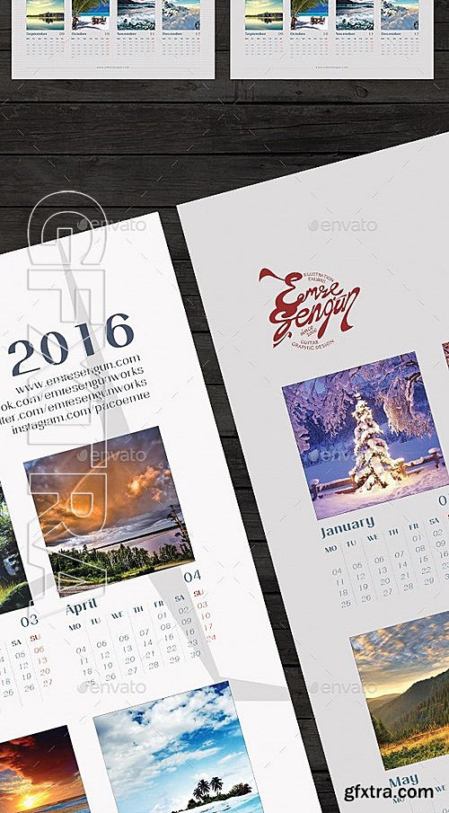 GraphicRiver - 2016 Calendar Minimal Poster Wall Vol1 13133423