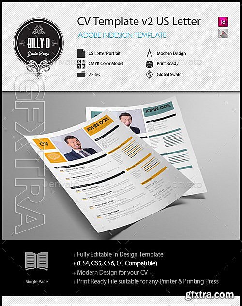 GraphicRiver - CV Template v2 US Letter 13185257