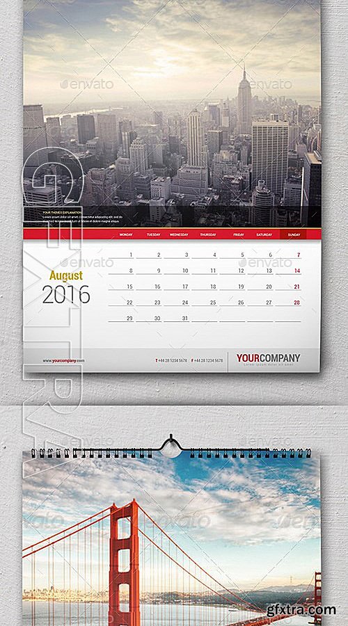 GraphicRiver - Wall + Desk Calendar 2016 13236673