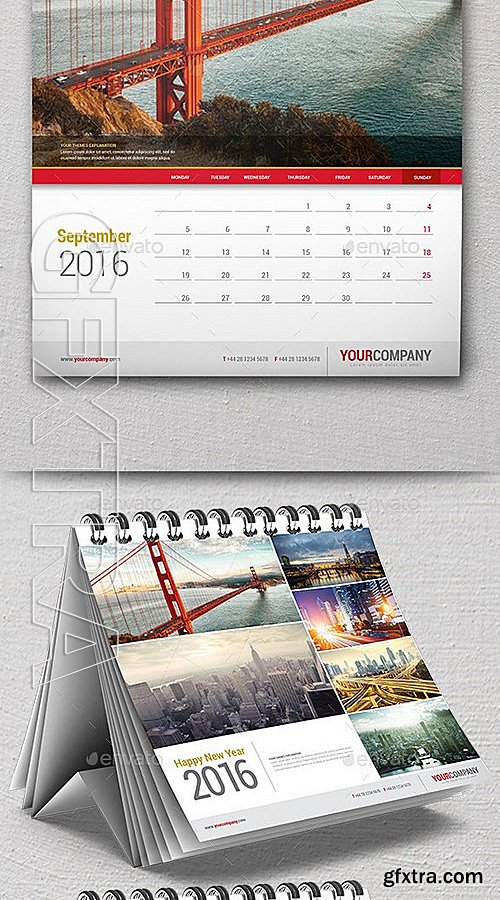 GraphicRiver - Wall + Desk Calendar 2016 13236673