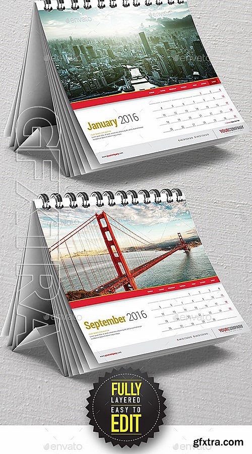 GraphicRiver - Wall + Desk Calendar 2016 13236673