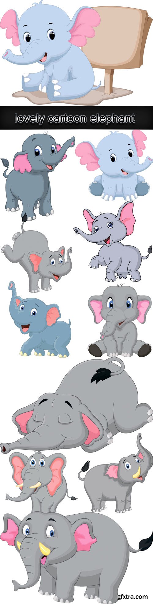 Lovely cartoon elephant vector