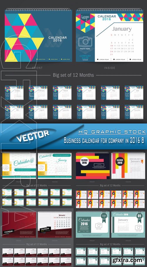 Stock Vector - Business calendar for company in 2016 8