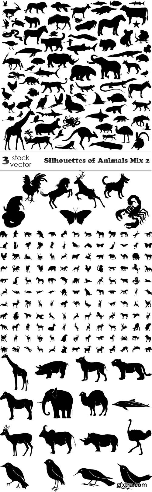 Vectors - Silhouettes of Animals Mix 2