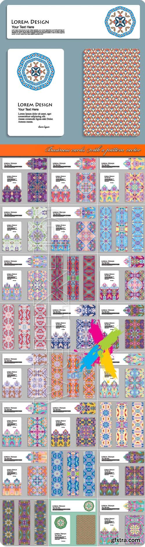 Business cards with a pattern vector