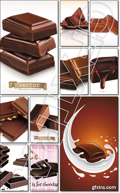 Collection of chocolate bars - Vector