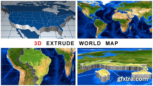 Videohive 3D Extrude World Map 11532926