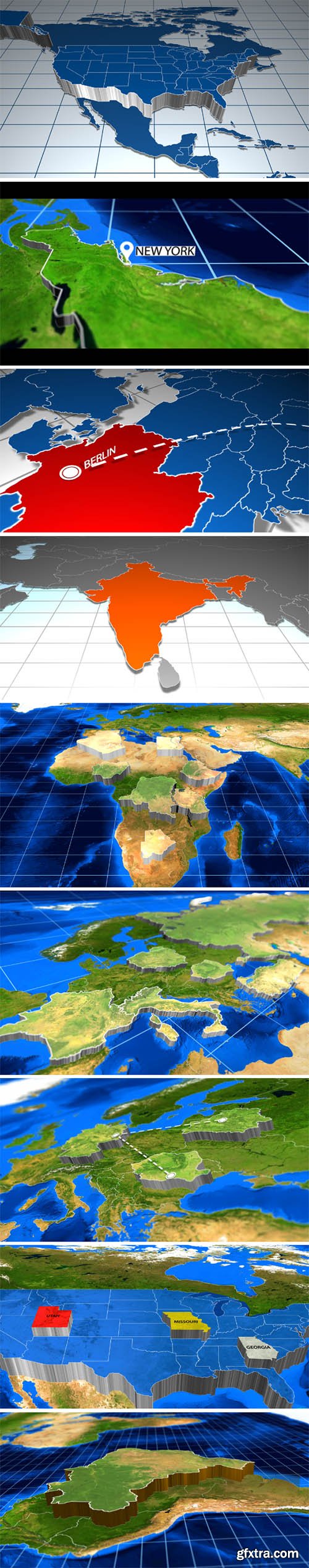 Videohive 3D Extrude World Map 11532926