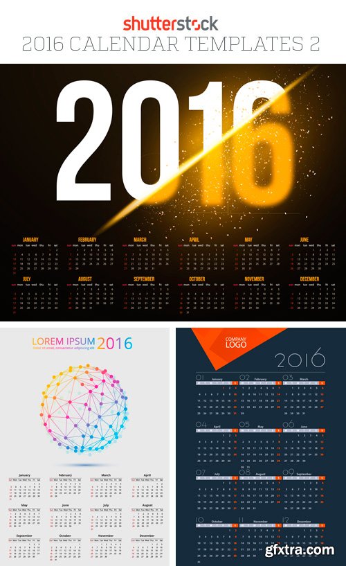 Amazing SS - 2016 Calendar Templates 2, 25xEPS