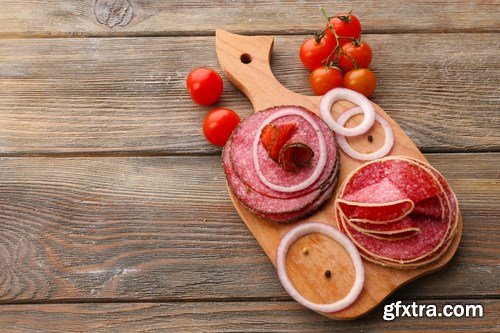 Sliced salami with chili pepper - 10 UHQ JPEG